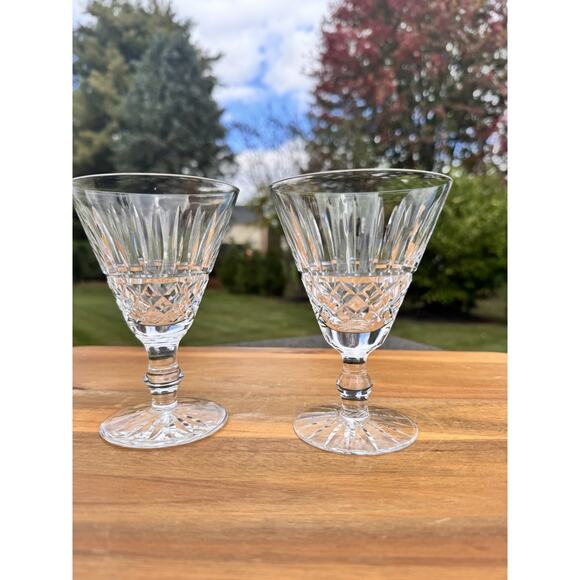 Waterford Crystal 5 1/2" Tramore Water Or Wine Goblet Glass~Set Of 2 - Picture 1 of 9